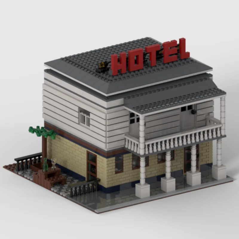 

MOC Australian Hotel/Pub Modular House Street View Building Blocks Technology Bricks DlY Creative Assembly Toys Holiday Gifts