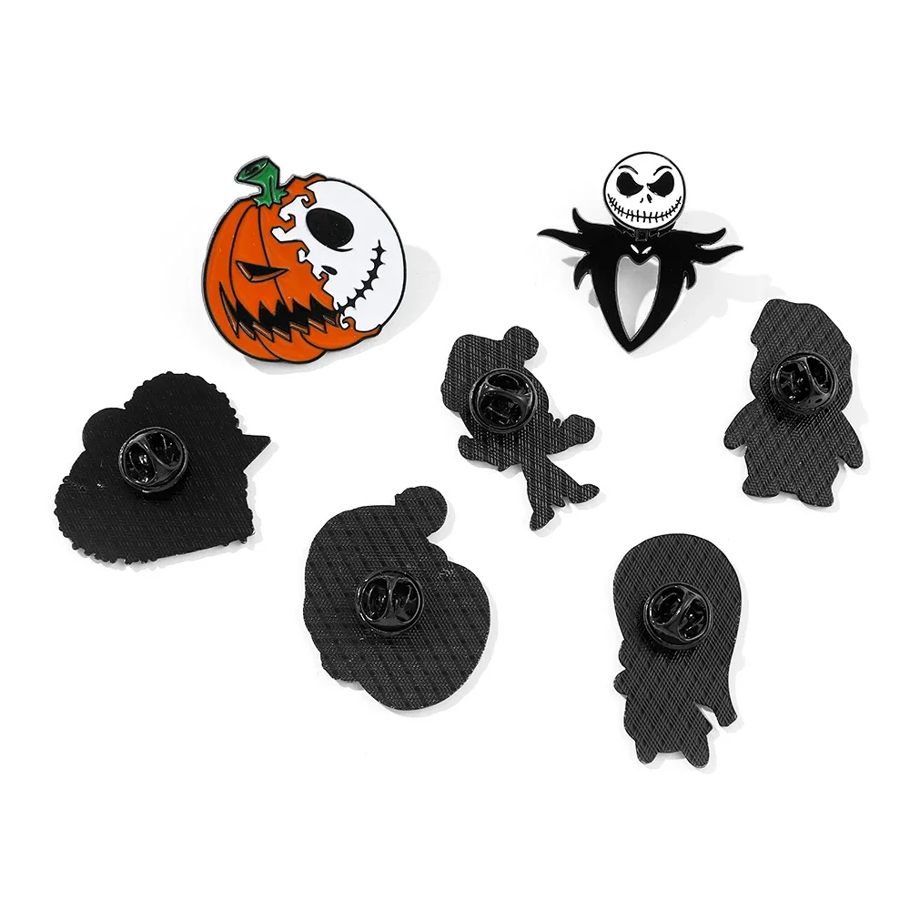 The Nightmare Before Christmas Oogie Boogie Jack Sally Pumpkin Cosplay Costume Metal Badge Pin Alloy Brooch Accessories