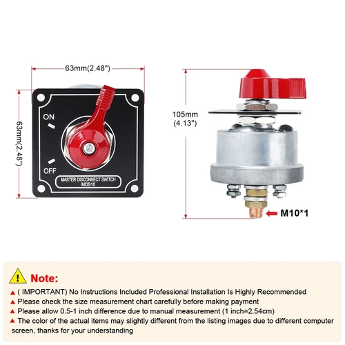 Imagen 2 del producto Car Racing Master Panel de interruptor de desconexión de batería 4 Post Alternator Drag Race