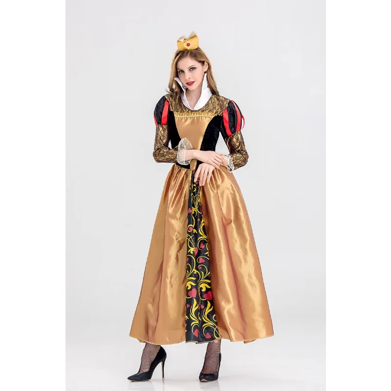 

Halloween Fairy Tale Play Costume Woman Queen Cosplay Costume Dress Vintage Court Dress Halloween Poison Queen Costume