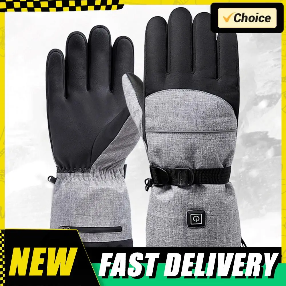 قفازات ذكية ساخنة الشتاء قفازات التدفئة الكهربائية المقاومة للماء لركوب الدراجات النارية والرياضات الخارجية والتزلج (القفازات + صندوق البطارية)