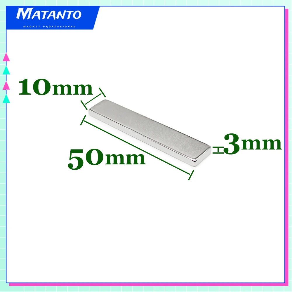 2/5/10/15/20/30PCS 50x10x3mm Block Strong Powerful Magnets N35 Long Permanent Magnet 50x10x3 Quadrate Neodymium Magnet 50*10*3