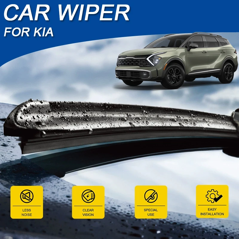 2PCS Car Front Windshield Rubber Wiper For KIA CARNIVAL KA4 EV3 EV6 EV9 NIRO SELTOS SONET SORENT SPORTAGE NQ5 QL STONIC Accessor