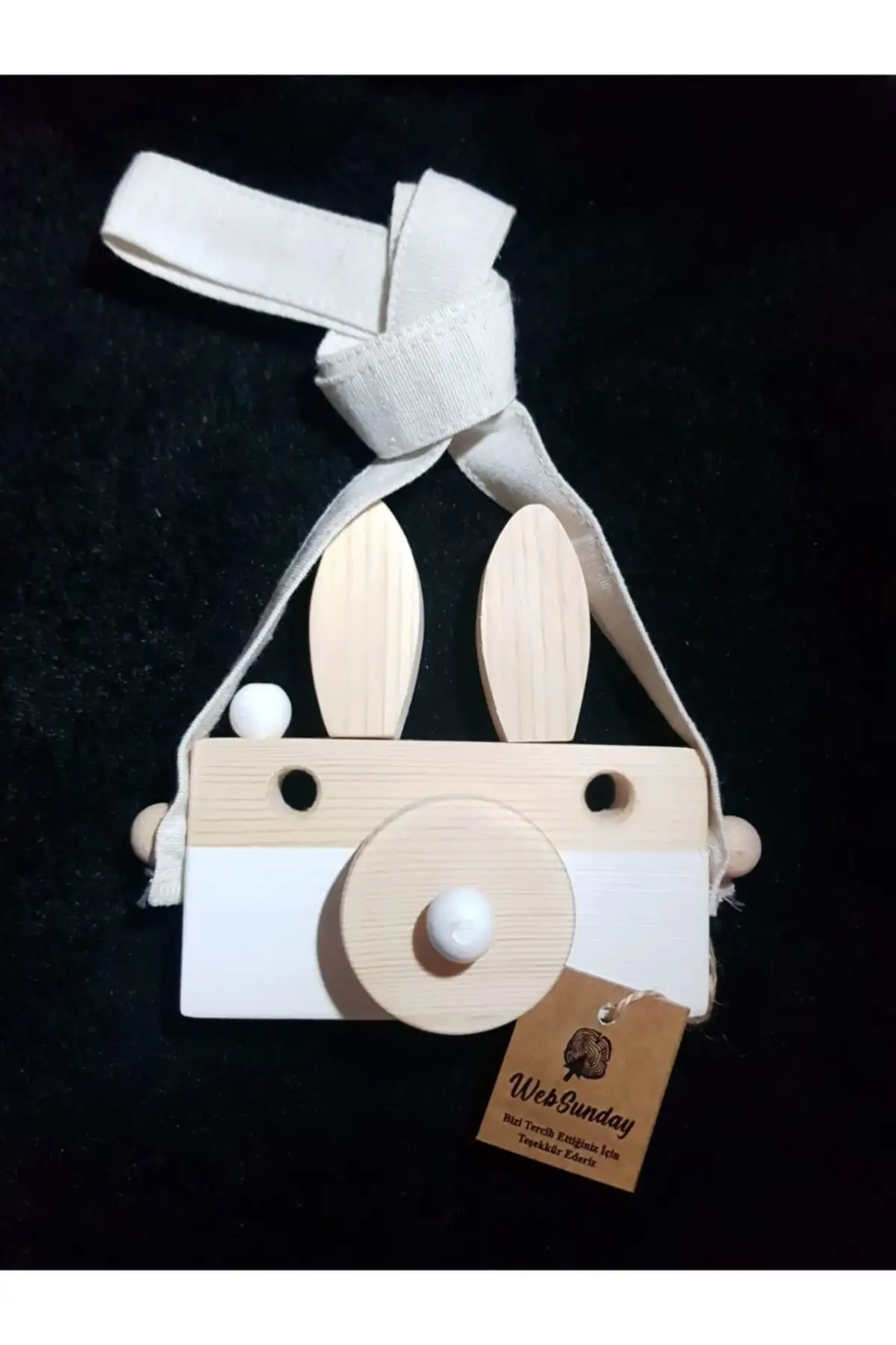 Wooden Rabbit Camera-White