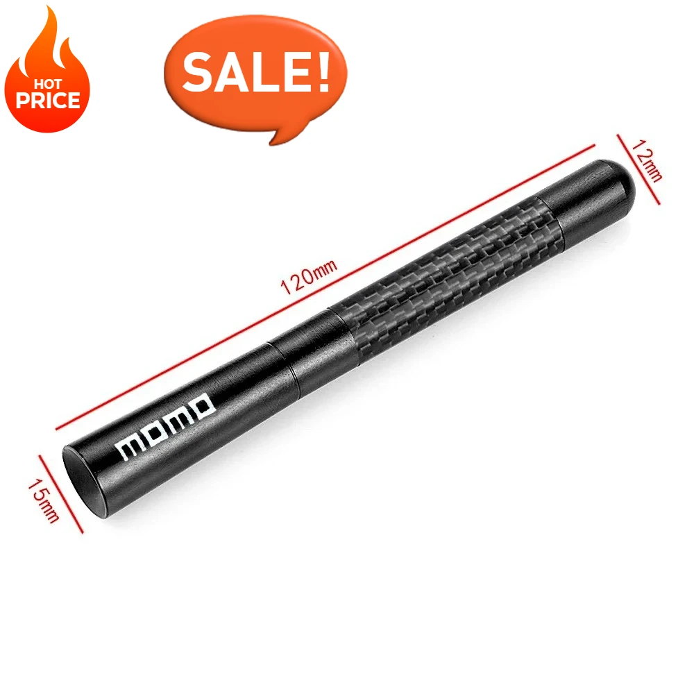 12 سنتيمتر عالية الجودة مومو 4.7 بوصة ألياف الكربون الأسود سقف السيارة AM/FM راديو هوائي الزخرفية الجوية العالمي لمعظم السيارات المركبات #1