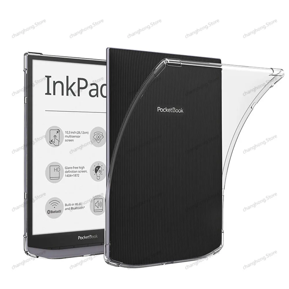 Clear Shockproof TPU Case for PocketBook InkPad X 10.3 Inch PB1040 E-Reader Anti-Drop Transparent Protective Cover