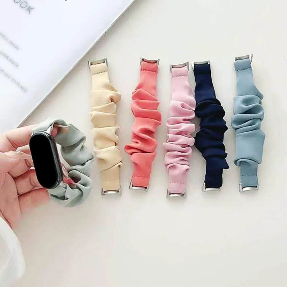 Scrunchie Uhrenarmband für Xiaomi Smart Band 10/ Mi 9/8 Armbänder Atmungsaktives Sport-/Elegantes Zubehör Uhrenband