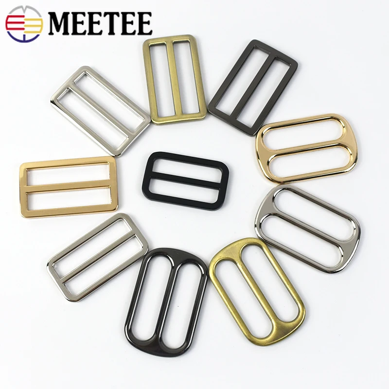 Meetee-Boucles Leic-foetal en Métal, Ajusteur de Sangle de Sac, Ceinture, Fermoir, Chaussures, Vêtements, Crochet, Accessoire de Quincaillerie, 25mm, 32mm, 38mm, 50mm, 5/10 Pièces