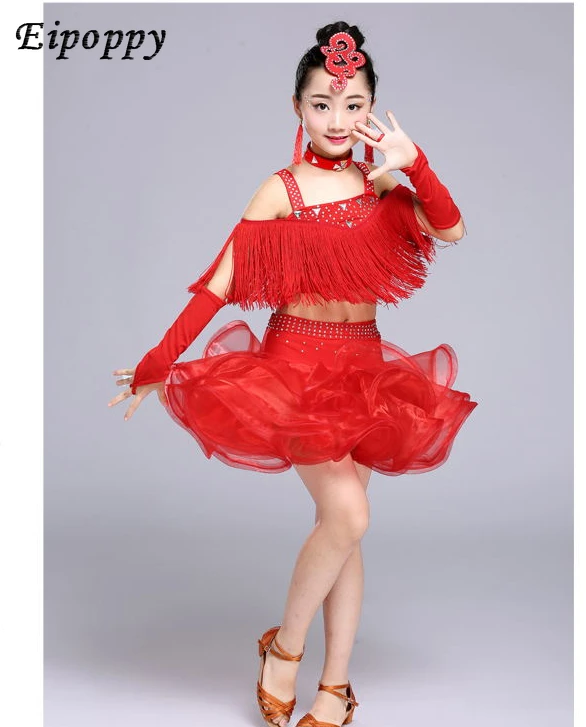 Dziewczęca sukienka do tańca latynoskiego kostium Performance nowy konkurs dla dzieci egzamin artystyczny spódnica do ćwiczeń dla dzieci