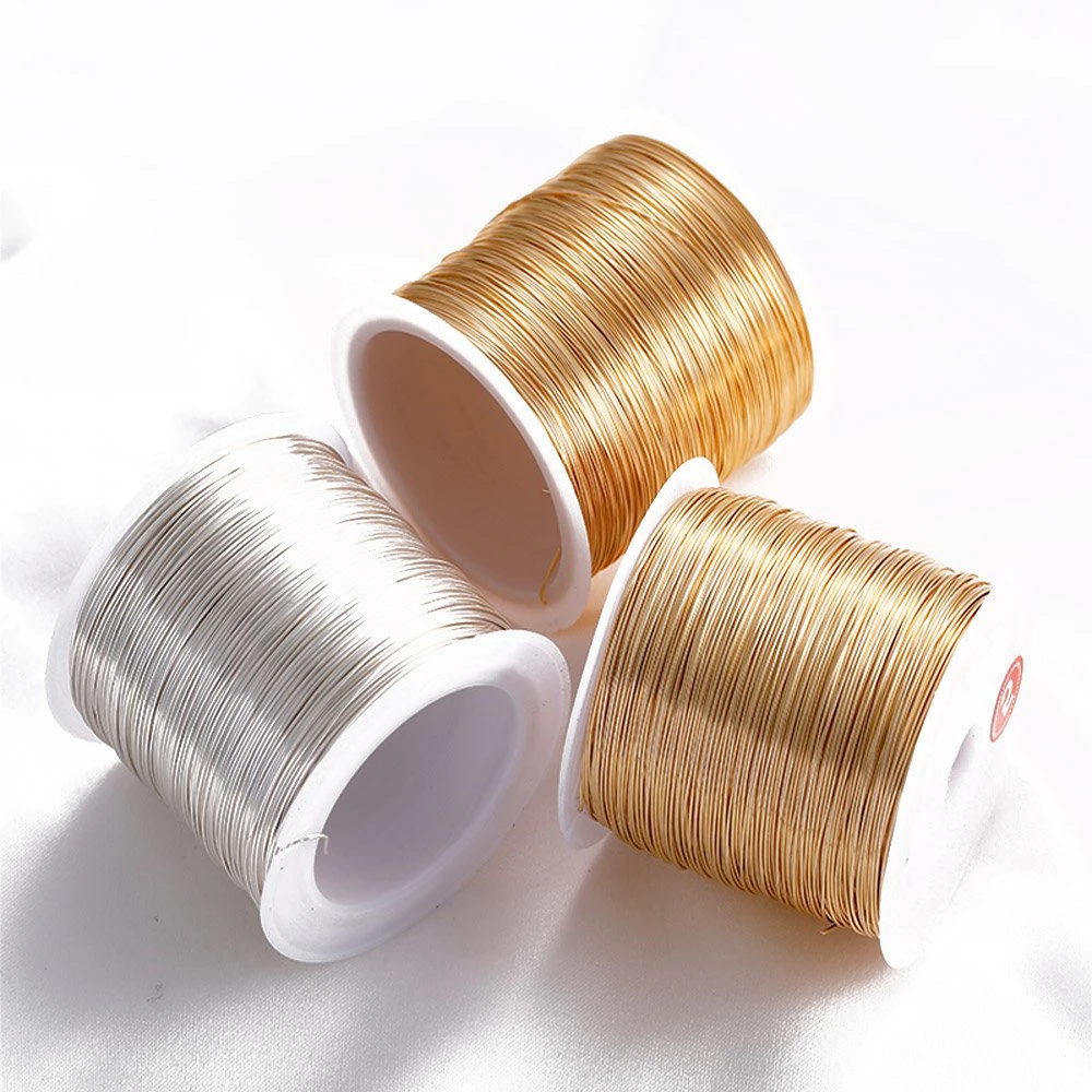 5Meters bulk fine gold silver copper wire 0.3/0.5/0.6/0.8mm DIY hand made jewelry connection winding accessories material