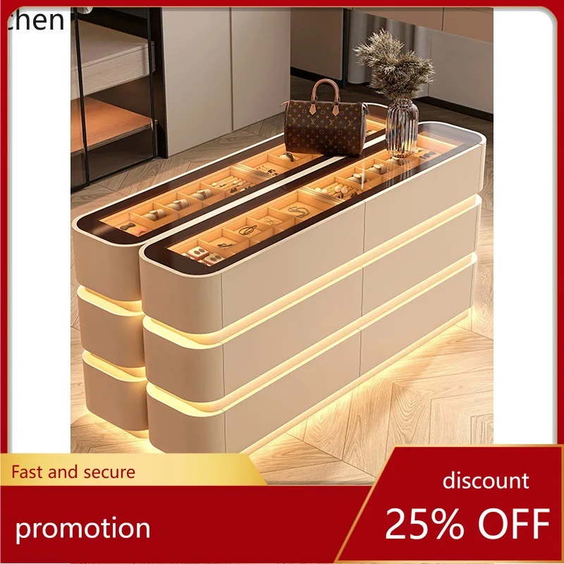 

CZ Solid Wood Living Room Wall Cabinet Wardrobe Island Home Jewelry Display Cabinet