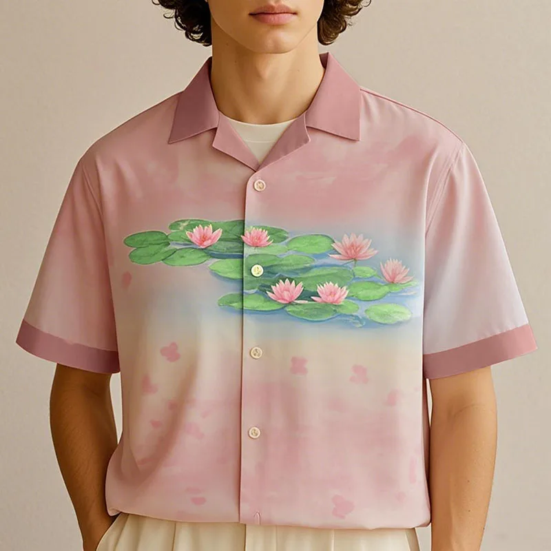 

INCERUN Мужская рубашка с принтом в стиле пэчворк, с лацканами и короткими рукавами, мужская одежда, уличная одежда, свободные летние модные повседневные рубашки 2023 г.