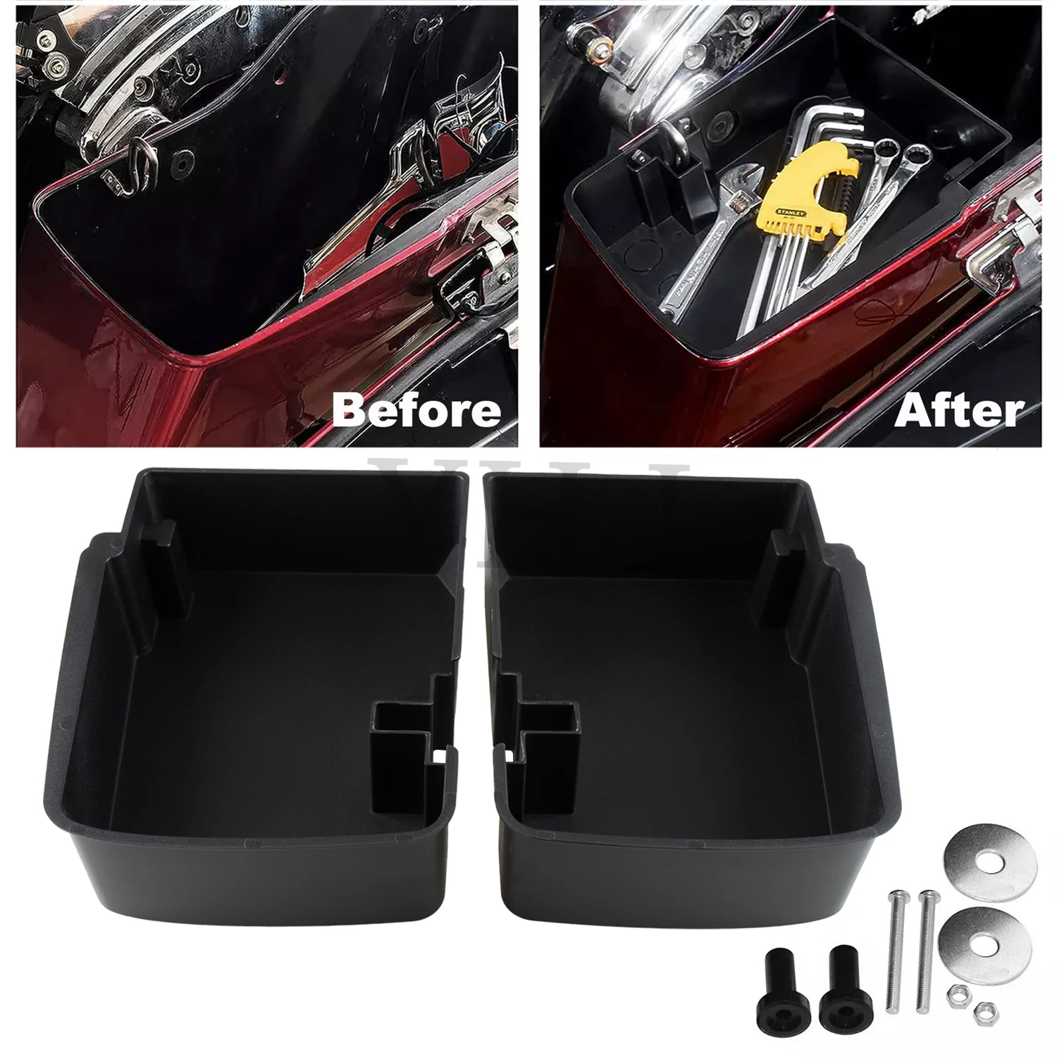 

For Harley Touring Electra Street Glide FLHR Road King 2014-2024 Motorcycle Hard Top Shelf Saddlebag Tray Organizer