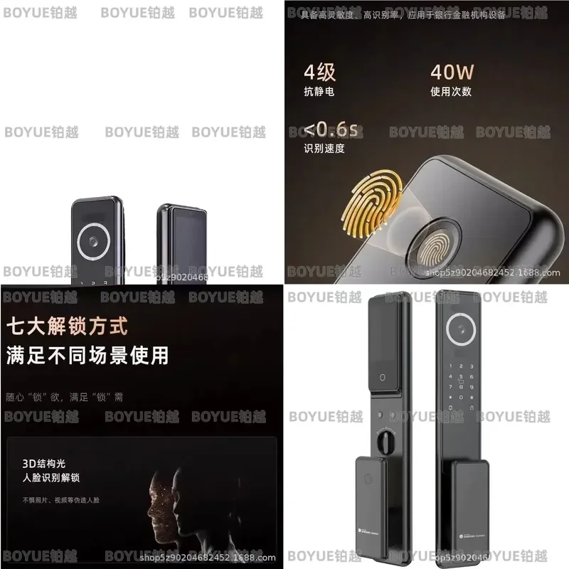 R60MAX Smart Lock Graffiti Face ID Fingerprint Password Card Remote Control Multi Language Electronic Door Security