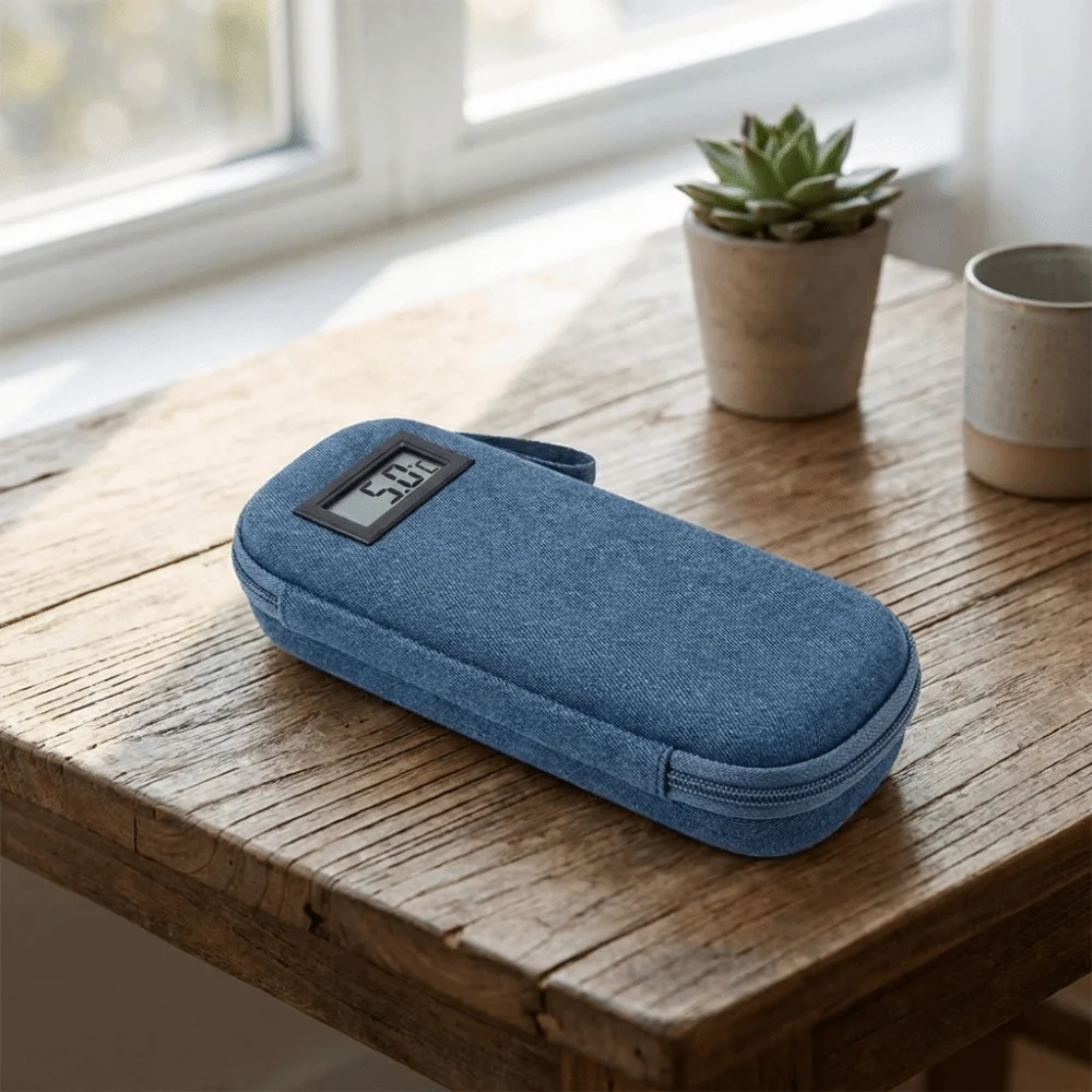 Oxford Cloth Insulin Cooler Bag Insulin Vial Protector Waterproof Insulin Vial Storage Case Thermometer Display