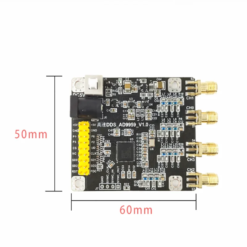 AD9959 Module, 4‑Channel 200MHz High‑Speed DDS Module, Multi‑Channel RF Signal Generator, SPI Communication