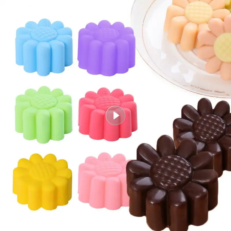 6/2/1pcs Silicone Dessert Baking Mold Sunflower Craft Cake Candy Chocolate Mold DIY Cake Baking Decoration Kitchen Baking Tools