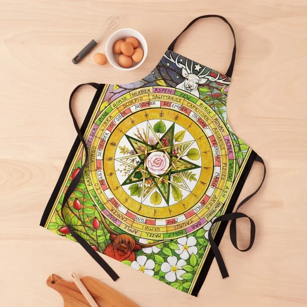 

The Ogham Grove (full colour) Apron manicurist Kitchen Women Apron