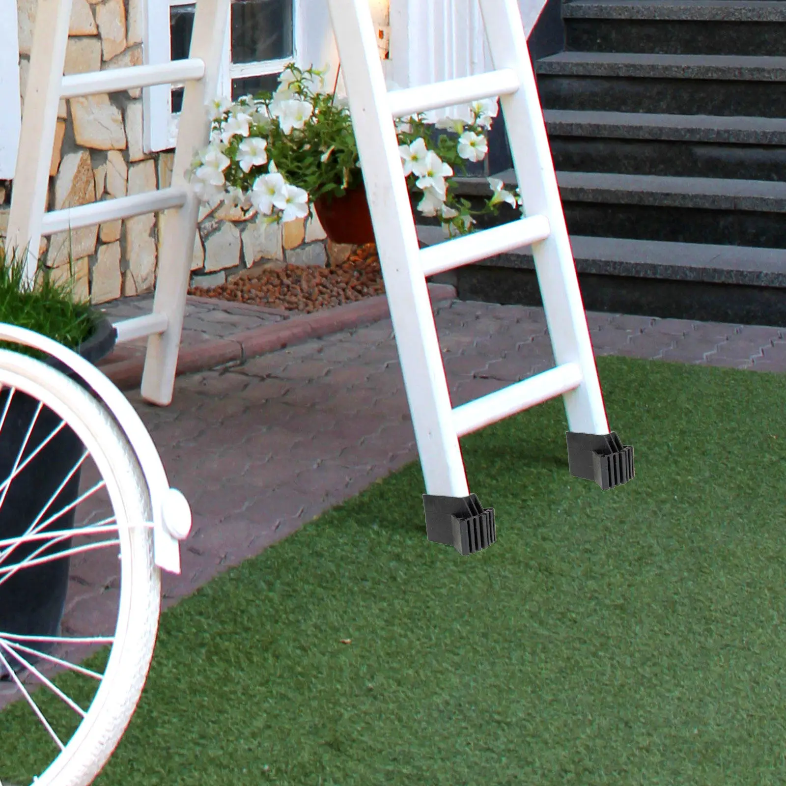 4個入りゴム製はしご足カバー-滑り止めはしご脚パッド-アパート、オフィス、住宅、建設現場、頑丈な床用