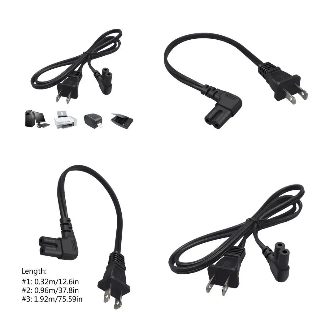 

Y1UB US 2Prong to C7 IEC320 2Pin Figure 8 Male to Female Power Cable Cord for Monitors