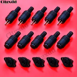 Cltgxdd 1/5/10 Pieces Black 2 Pin Male Female Socket Speaker HiFi Connector Power Audio Lamp Signal Plug Adapters