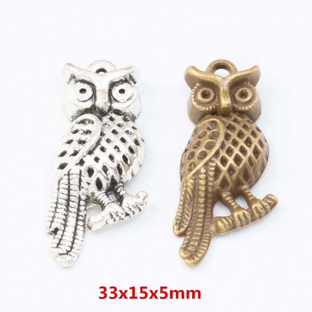 22pieces (owl) vintage zinc alloy charm metal pendant DIY jewelry discovery making accessories 024