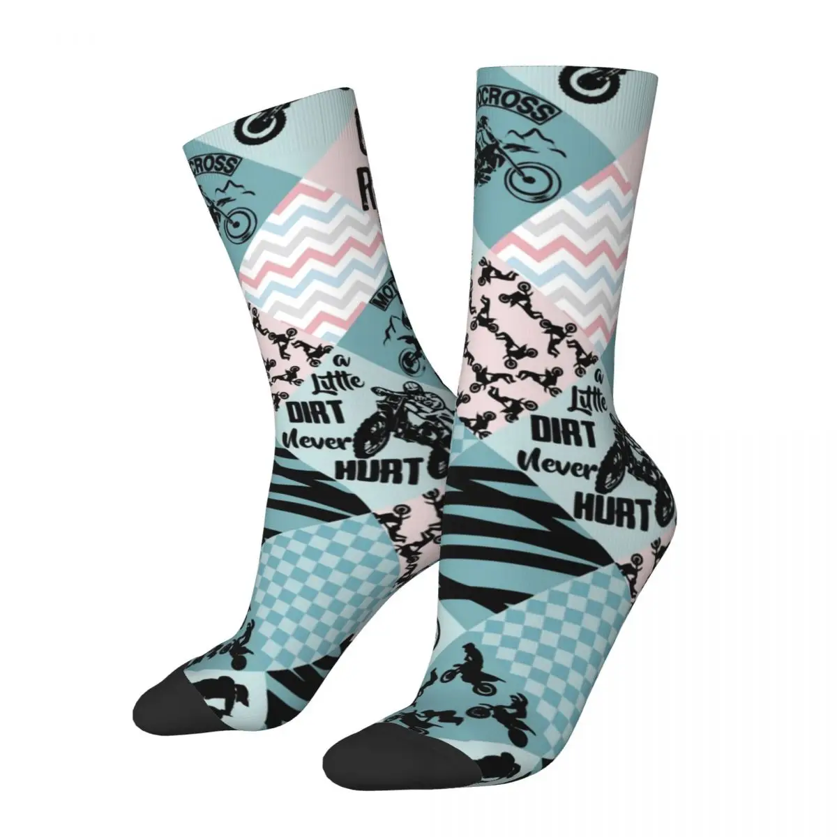 Autumn Winter Funny Men's Women's Motocross Race Socks Racing Breathable Soccer Socks