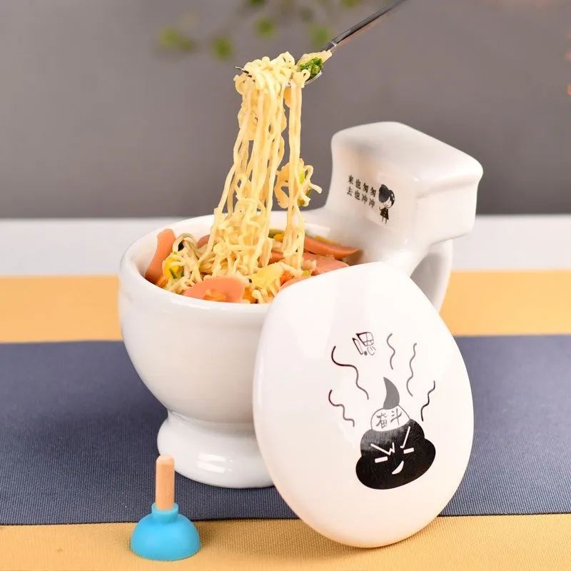 Creative Funny Bowl Strange  Personality Creative Retro Internet Celebrity Toilet Bowl Shape Snack