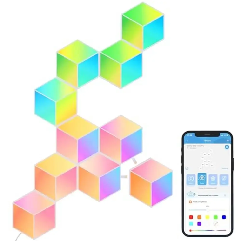 RGBIC-3D Luzes De Parede LED Hexagon, Music Sync, Decoração De Jogos, Controles Inteligentes, Alexa, Painéis De Luz Do Google