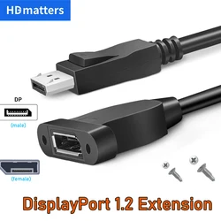 DisplayPort Extension cable 4K 60Hz DisplayPort 1.2 Extender cable DisplayPort Male to Female Kabel cord up to 144Hz/2K