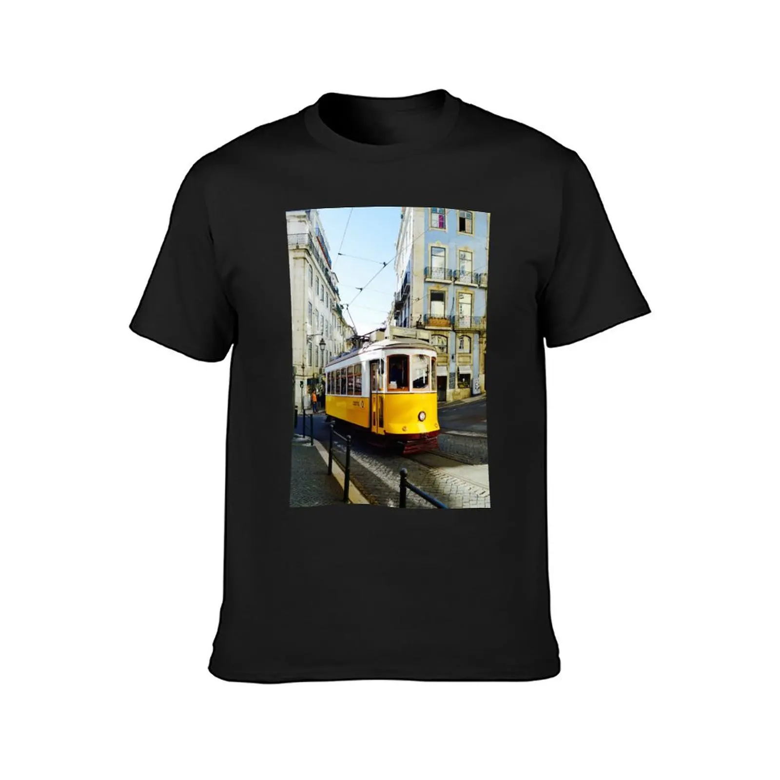 Lisbon Yellow Tram T-Shirt summer tops graphics plain plus size tops Short sleeve tee men