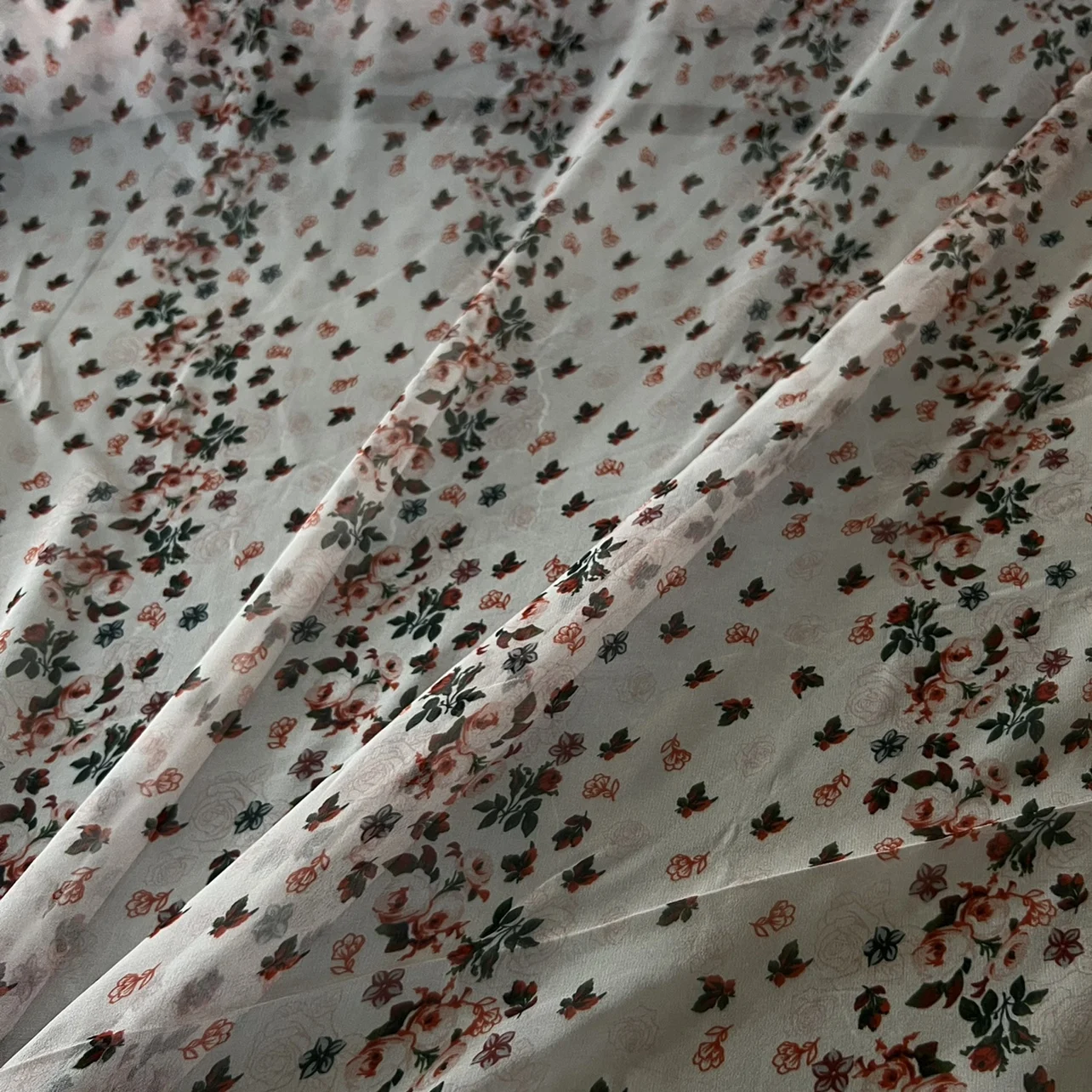 1 meter 100% Mulberry Silk 12 momme Georgette Silk Thin Fabric Pink Floral Butterfly Printed 138cm 53