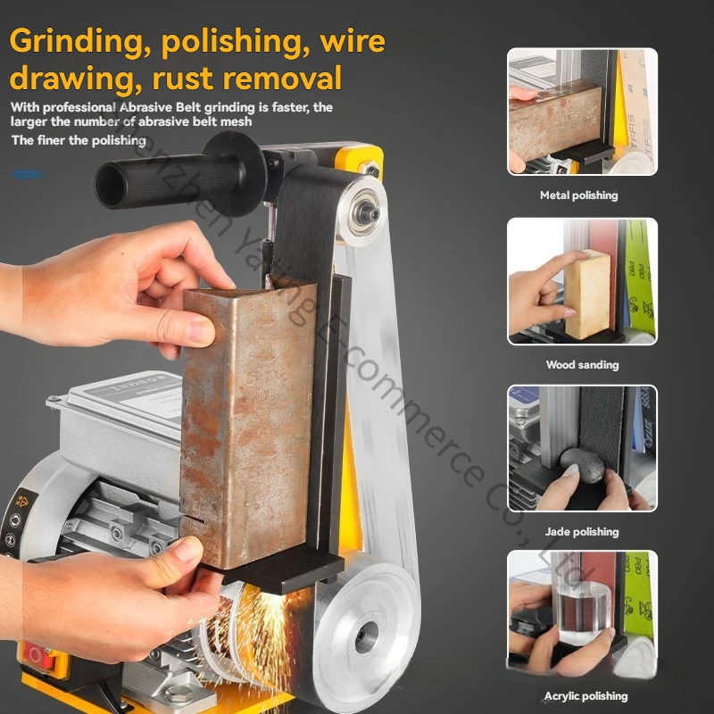 Industrial Grade Vertical Belt Sander Wood Metal Polishing Wire Drawing Desktop Sander