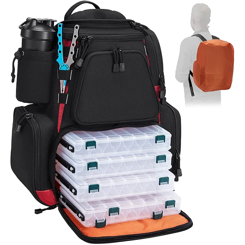 

Custom Large Capacity Nylon Fishing Backpack Waterproof Gear Bag for Camping and Rod Storage Direct From Factory Source