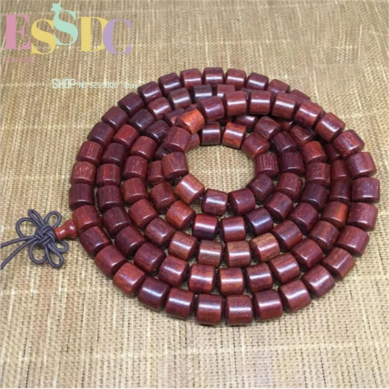 Zambia Blood  108 Bucket Bracelet Imitation Lobular Red Sandalwood Male Beads  String Play Hand Ornament