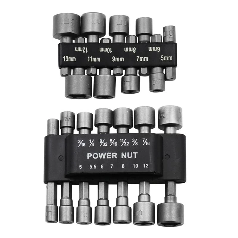 Y1AD 9/14PCS Driver Hexagonal Power Driver Drill Drill Bit Tool Socket Set