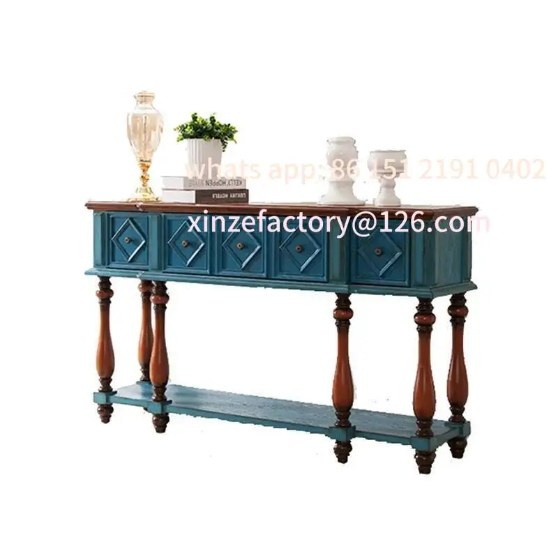 

Customizable konsolowe w stylu vintage, luksusowe, w stylu mid-century american retro, wysokiej jakości, z metalowymi uc