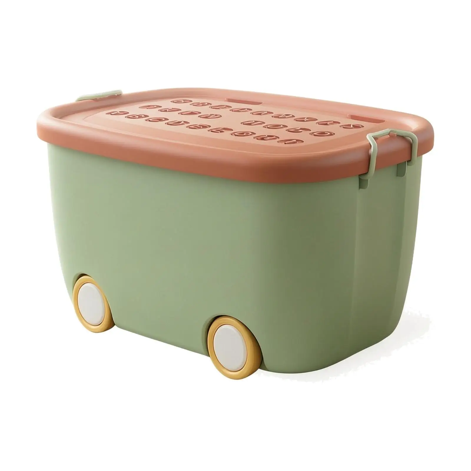 Wheeled Toy Storage Box Lightweight Lidded Plastic Storage Box with Wheels Long-Lasting Heavy-Duty for Parents, Playroom