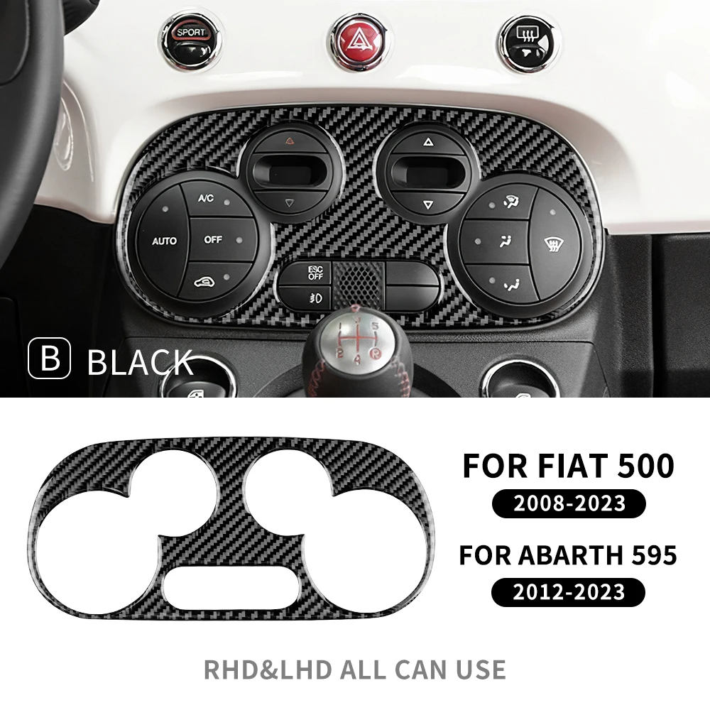 

For Abarth 595 2012-2022 2023 Fiat 500 2008-2023 500e 2013-2019 Real Soft Carbon Fiber LHD RHD Manual Automatic AC Control Frame