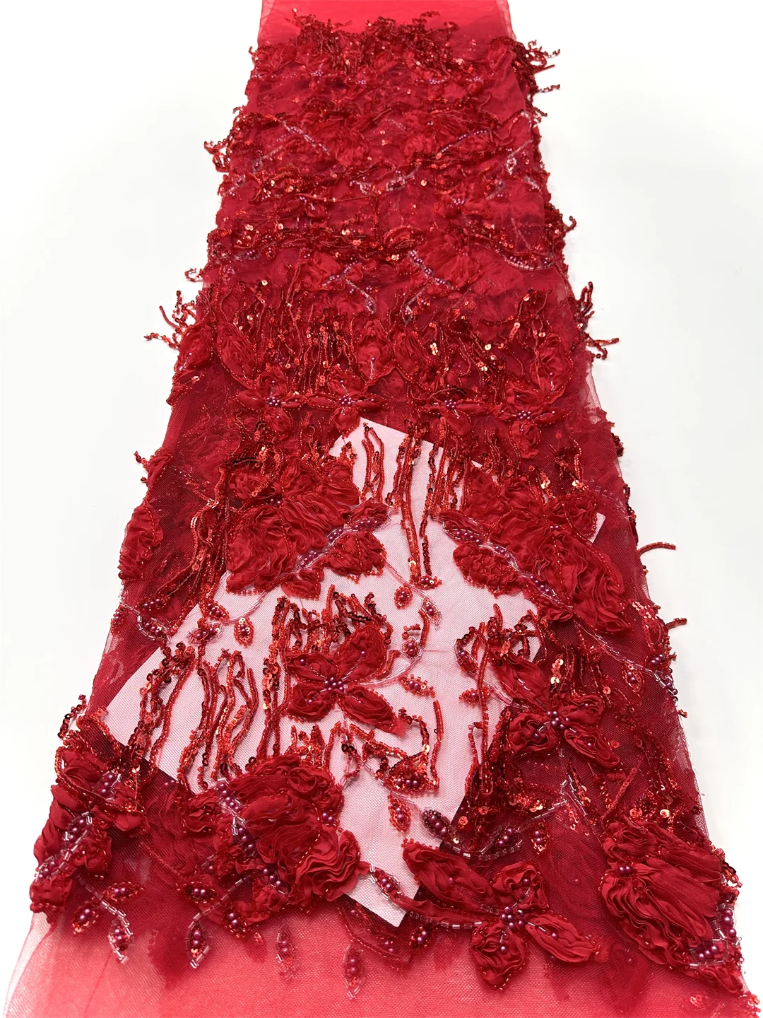 

2026 High Quality New For Party Dresses Luxury Beaded With Sequins Fringed Lace Fabric Nigeria Embroidery Sequin Tassel Fabric