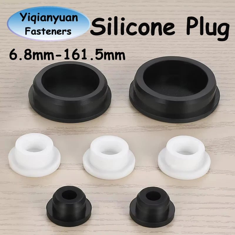 

Yiqianyuan White/black Silicone Plug Circular Rubber Plug Elastic Sealing Plug Circular Pipe Hole Bore 6.8mm-161.5mm