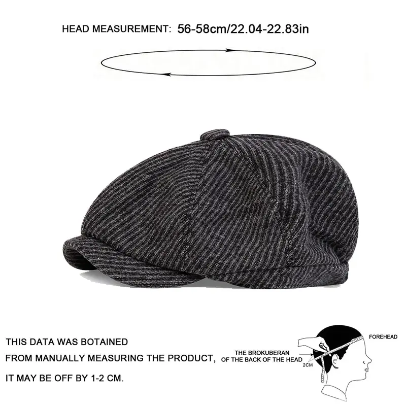 Retro czapki gazeciarza mężczyźni brytyjskie malarze kapelusze wiosenne jesienne berety w stylu paski płaska czapka berety hip-hopowe