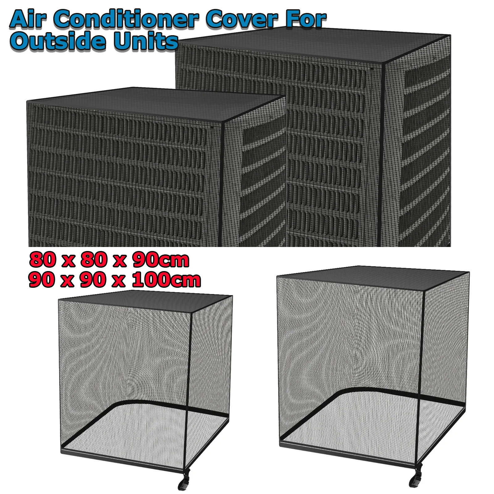 Central Ac Cover Protector Air Conditioner Cover For Outside Units Breathable Full Mesh AC Unit Cover Against Leaves Weeds Debri