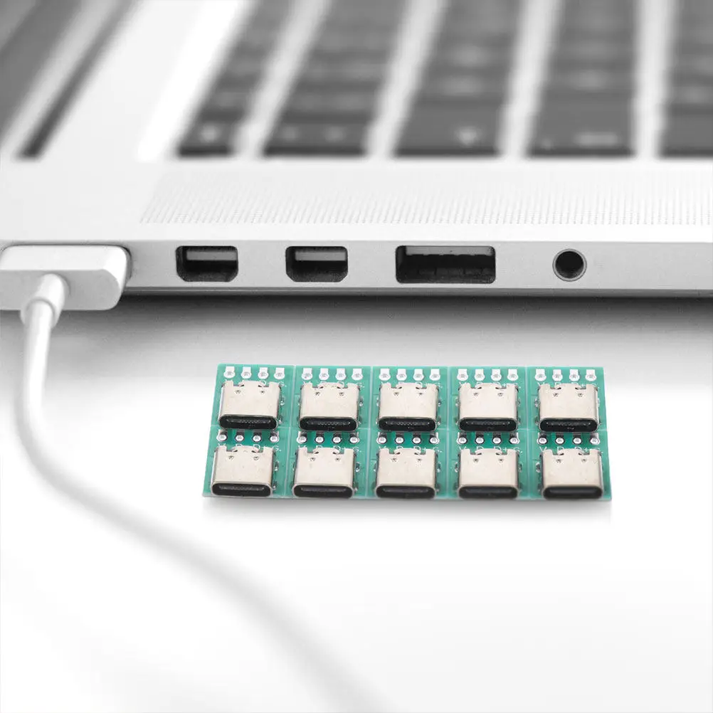 

12Pcs USB Type-C Connector Board USB C 3.1 Female Pcb Conversion Board for DIY Projects Cable Assembly Enhanced Signal Stability