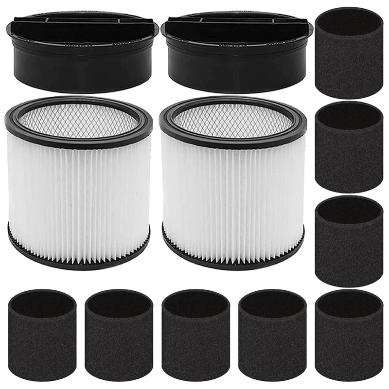 Replacement Filter For Shop Vac Filters 90304 90350 90333 , Wet Dry Vac Filter With Lid,90585 Foam Sleeve Filter