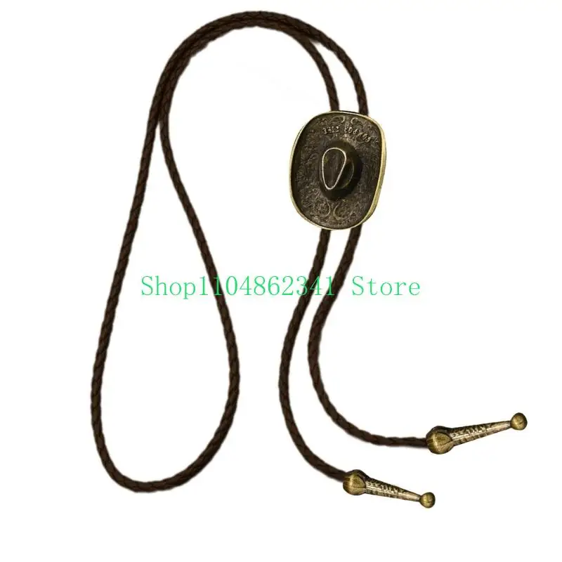 5asd Vintage Western theo chủ đề PU Bolo Bolo Tie điều chỉnh Vòng cổ có thể điều chỉnh Chiếc áo choàng cổ áo cho trang phục