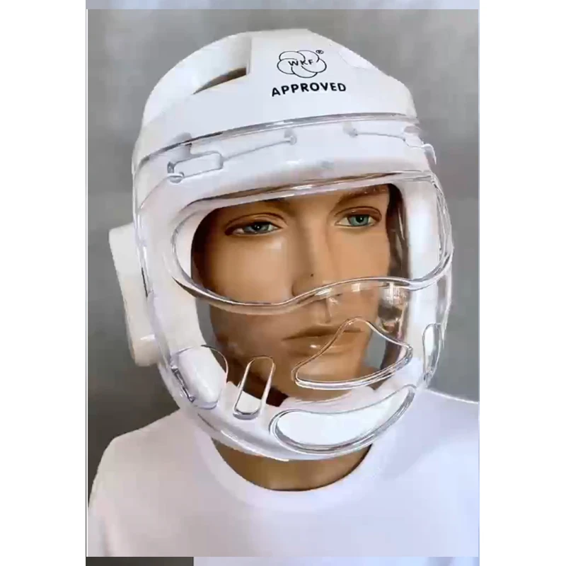 WKF الكاراتيه خوذة المنافسة التدريب ساندا فنون الدفاع عن النفس واقية القبعات ودرع الوجه للأطفال الكبار للجنسين واقية #4