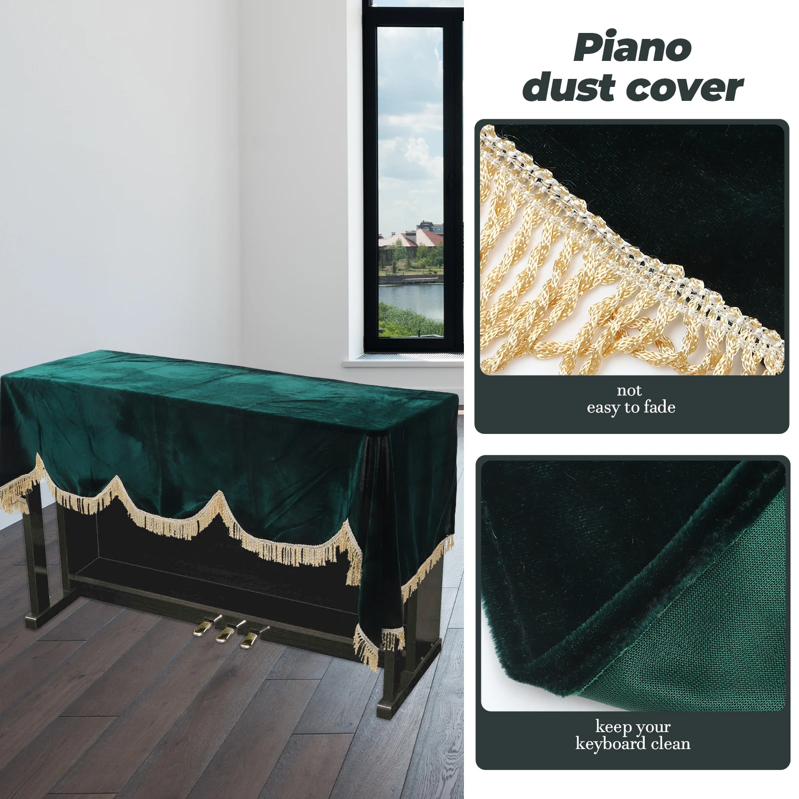 

Piano Protector Key Cover Instrument Dust Cloth Electric Digital Keyboard for Soft