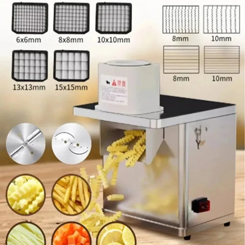 French Fries Cutting Machine Electric Vegetable Dicer Canteen Electric Cutter Food Processor