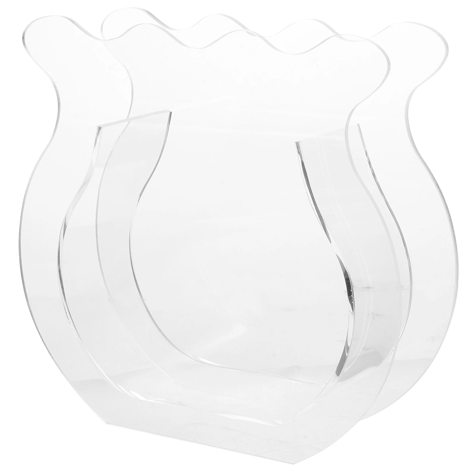 

Transparent Fishbowl Flower Pot Acrylic Multi-Function Decorative Vase for Living Room Home Office Table Decor